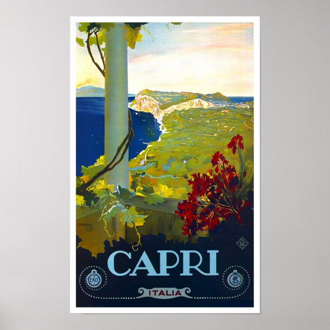 Poster Capri Italie voyage millésime (Devant)