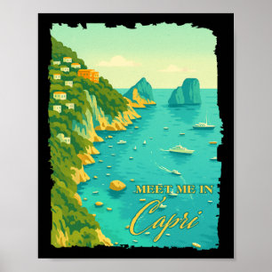 Poster Capri Italie Voyager Voyage Rencontre Moi À Capri 