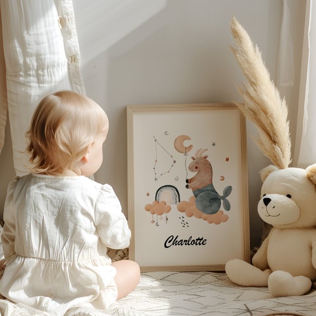 Poster Capricorn Baby - Votre Petite Chèvre Zodiac Nurser (Créateur téléchargé)