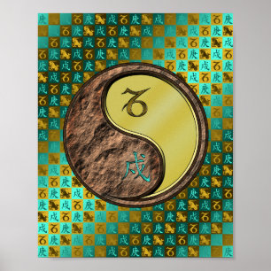 Poster Capricorne & Chien métallique