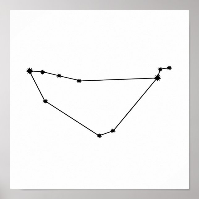 Poster Capricorne Constellation Zodiaque moderne minimali (Devant)