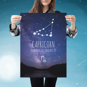 Poster Capricorne   Constellation Zodiaque personnalisée