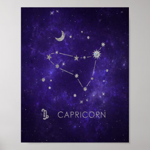 Poster Capricorne de violet zodiaque   Horoscope astrolog