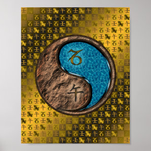 Poster Capricorne et Cheval de l'eau