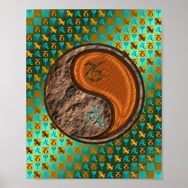 Poster Capricorne et chien de bois (Devant)