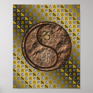 Poster Capricorne et lapin terrestre