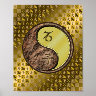 Poster Capricorne et rat métallique