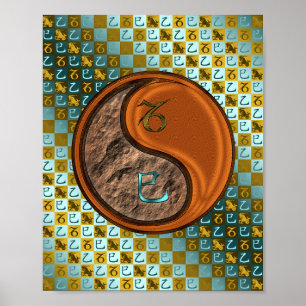 Poster Capricorne et Serpent à bois