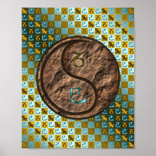 Poster Capricorne et Serpent de Terre
