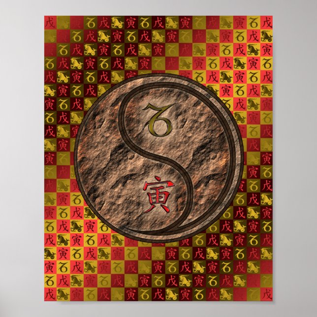 Poster Capricorne et Tigre de la Terre (Devant)