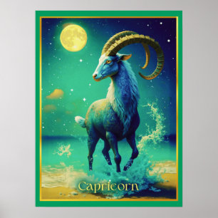 Poster Capricorne le Signe du Zodiaque de la Chèvre de Me