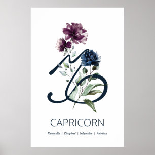 Poster Capricorne Zodiac Star Sign Art
