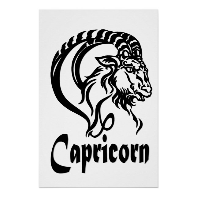 Poster Capricorne Zodiaque de chèvre de mer (Devant)