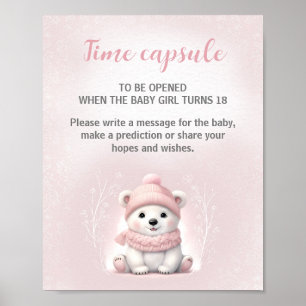 Poster Capsule de Baby shower de temps de l'ours polaire