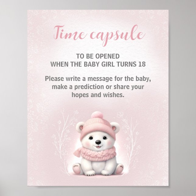 Poster Capsule de Baby shower de temps de l'ours polaire (Devant)