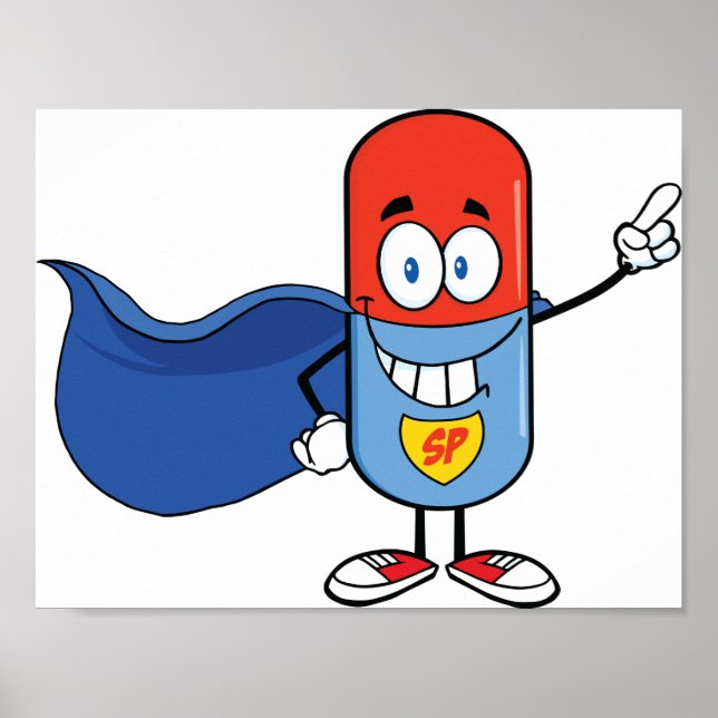 Poster Capsule de pilule de dessin (Devant)