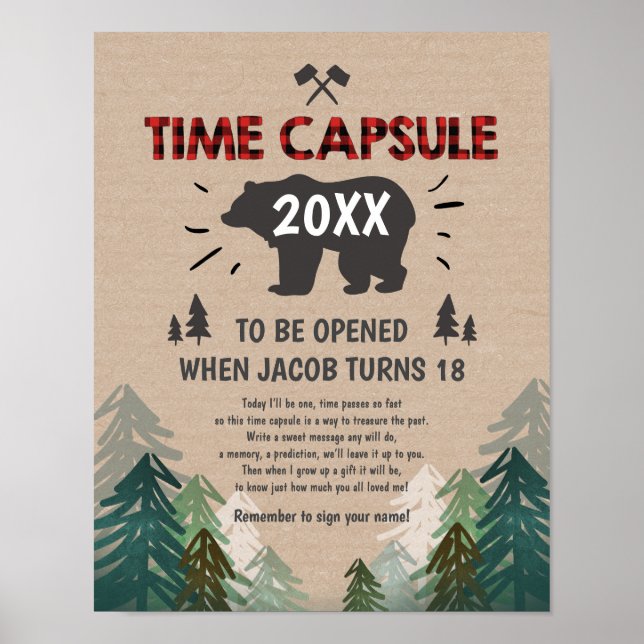 Poster Capsule de temps Lumberjack Trees Wild One (Devant)