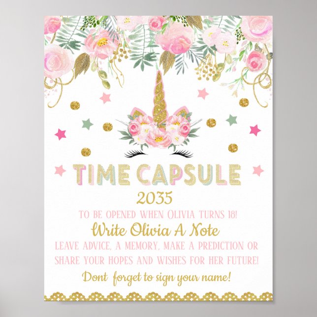 Poster Capsule de temps Unicorne (Devant)