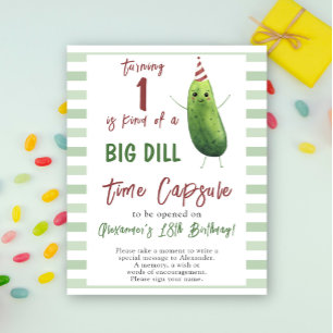 Poster Capsule Temporel Concombre Aquarelle 1er anniversa