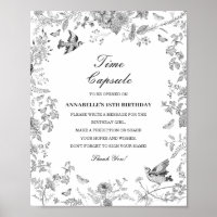 Capsule Temporel Floral Toile Noire Jeu d'Annivers