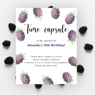 Poster Capsule Temporel Mûres 1er anniversaire