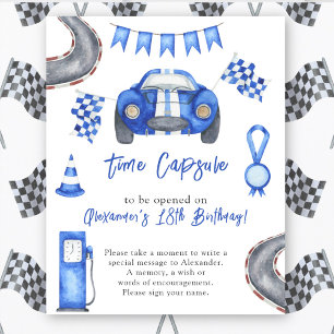 Poster Capsule temporel voiture de course aquarelle 1er a