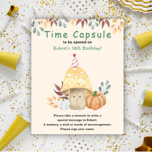 Poster Capsule temporelle champignon mignon d'automne 1er