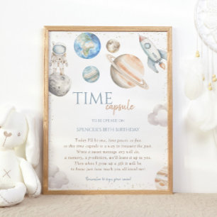 Poster Capsule Temporelle de Fusée pour Anniversaire Spat