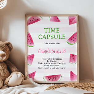 Poster Capsule Temporelle de Naissance Une Pastèque