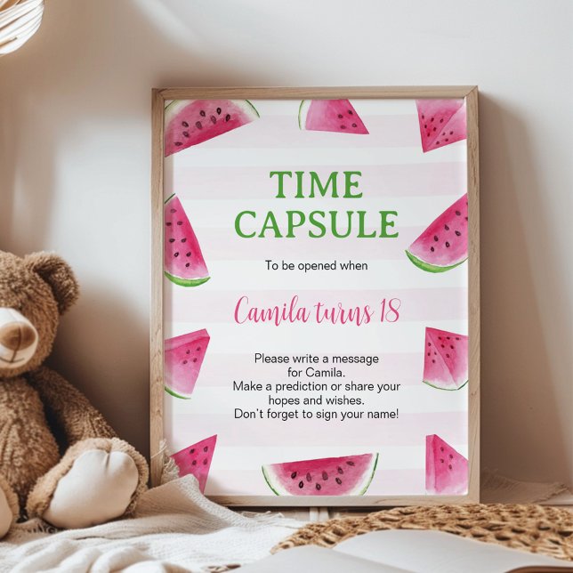 Poster Capsule Temporelle de Naissance Une Pastèque (Créateur téléchargé)