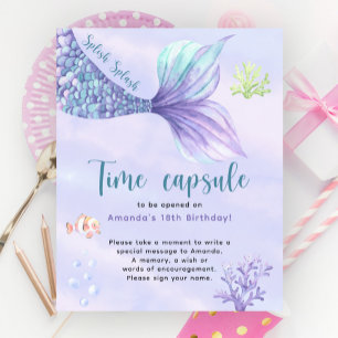 Poster Capsule temporelle de sirène sous la mer 1er anniv