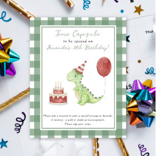 Poster Capsule temporelle Dino 1er anniversaire genre neu