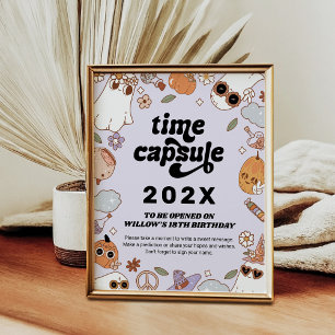 Poster Capsule Temporelle Groovy Épouvantable Anniversair