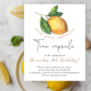 Poster Capsule temporelle Lemon pour le 1er anniversaire,