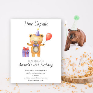 Poster Capsule temporelle ours 1er anniversaire genre neu