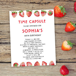 Poster Capsule Temporelle Strawberry 1er Anniversaire