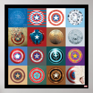 Poster Captain America 75e anniversaire Patchwork Bouclie
