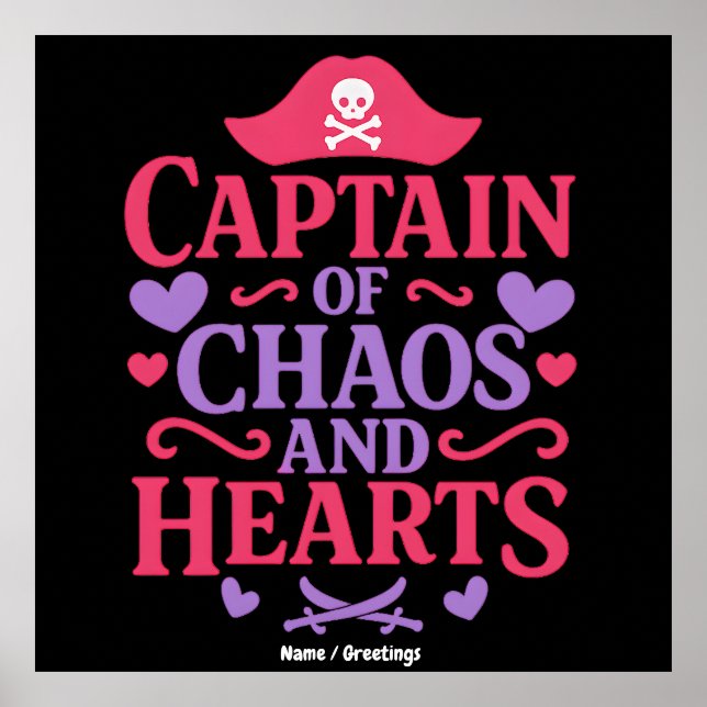 Poster Captain of Chaos and Hearts Pirate Graphic (Devant)