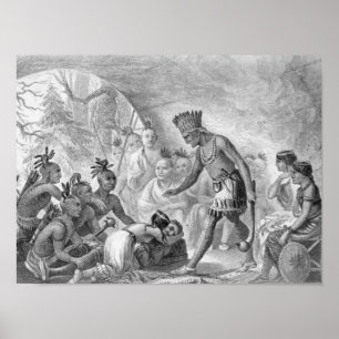 Poster Captain Smith rescued by Pocahontas