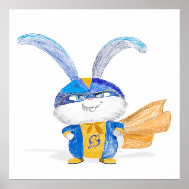 Poster Captain Snowball|cadeau pour amateur de lapin (Devant)