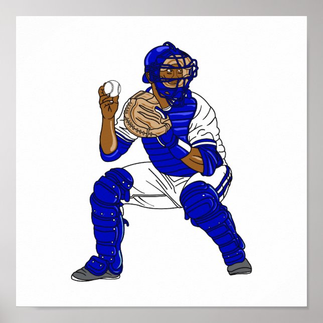 Poster Capteur de baseball bleu (Devant)