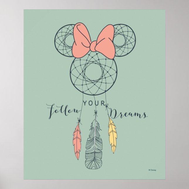 Poster Capteur de rêve Minnie Mouse | Suivez vos rêves (Devant)