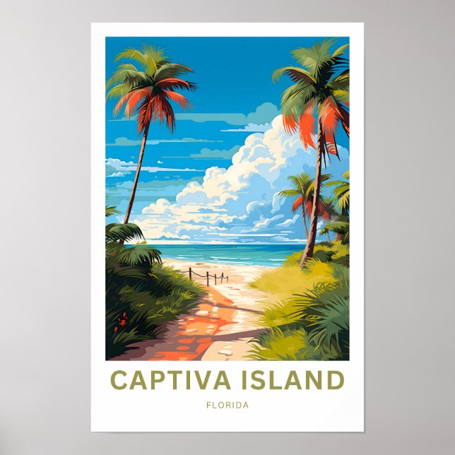 Poster Captiva Island Floride Imprimer Voyage (Devant)