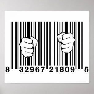 Poster Capturé Par Consumerism UPC Barcode Prison