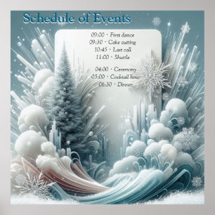 Poster Capturer Art Hiver Scène & Cristaux de neige et de