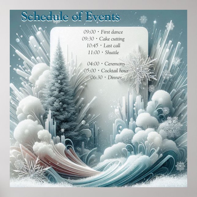 Poster Capturer Art Hiver Scène & Cristaux de neige et de (Devant)