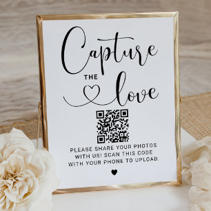 Poster Capturez l'amour écriture moderne QR Photo