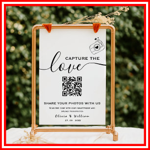 Poster Capturez L'Amour Photo QR Code Mariage moderne