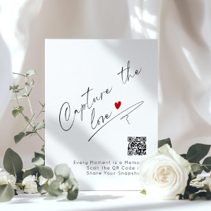 Poster Capturez le Mariage de code QR minimaliste d'amour