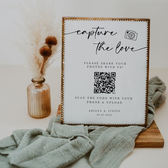 Poster Capturez Le Mariage Love Sign Avec Le Code QR (Créateur téléchargé)